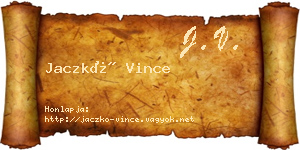 Jaczkó Vince névjegykártya