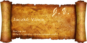 Jaczkó Vince névjegykártya