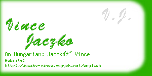 vince jaczko business card